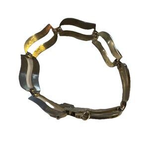 VINTAGE MONET 60's GOLD TONE 7"‎ OPEN LINK BRACELET